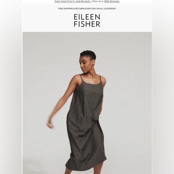 Eileen Fisher Airy Organic Cotton Twill Cami Dress like new adjustable flowy XL - Picture 2 of 6